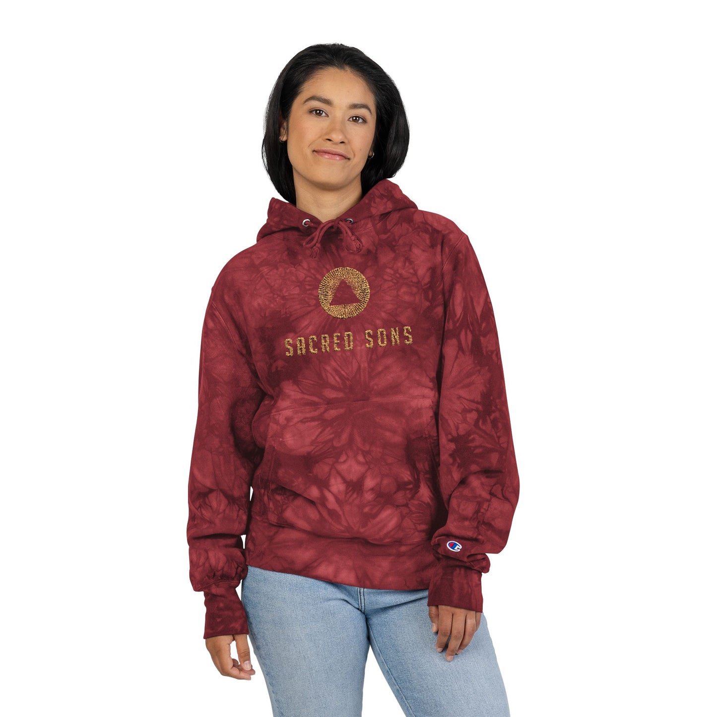 Embroidered Champion Tie-Dye Hoodie