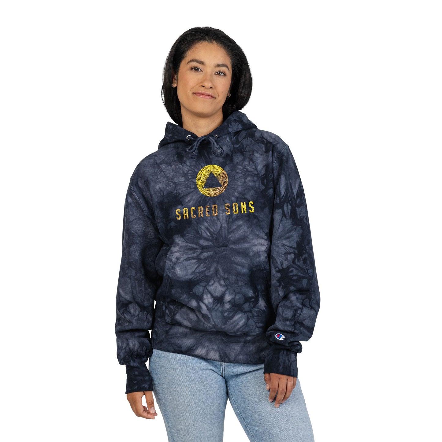 Embroidered Champion Tie-Dye Hoodie