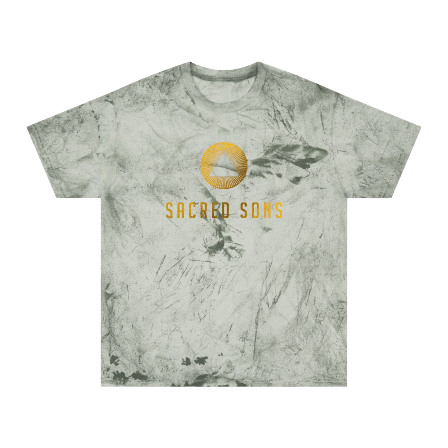 Sacred Sons Logo Tee — Distressed Marble Graphic T-Shirt