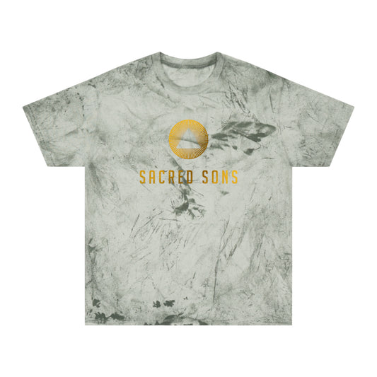 Sacred Sons Logo Tee — Distressed Marble Graphic T-Shirt