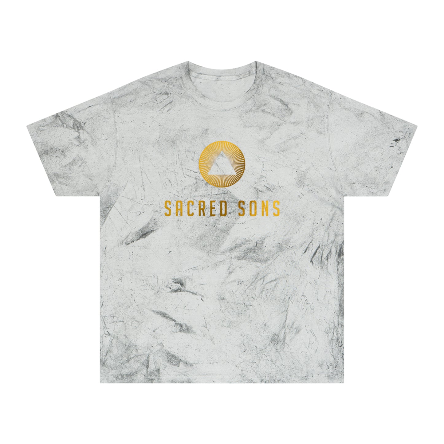 Sacred Sons Logo Tee — Distressed Marble Graphic T-Shirt