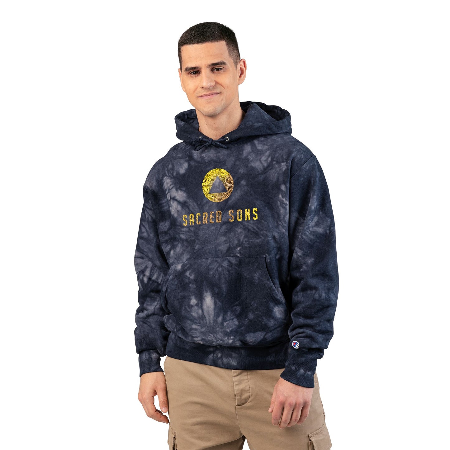 Embroidered Champion Tie-Dye Hoodie
