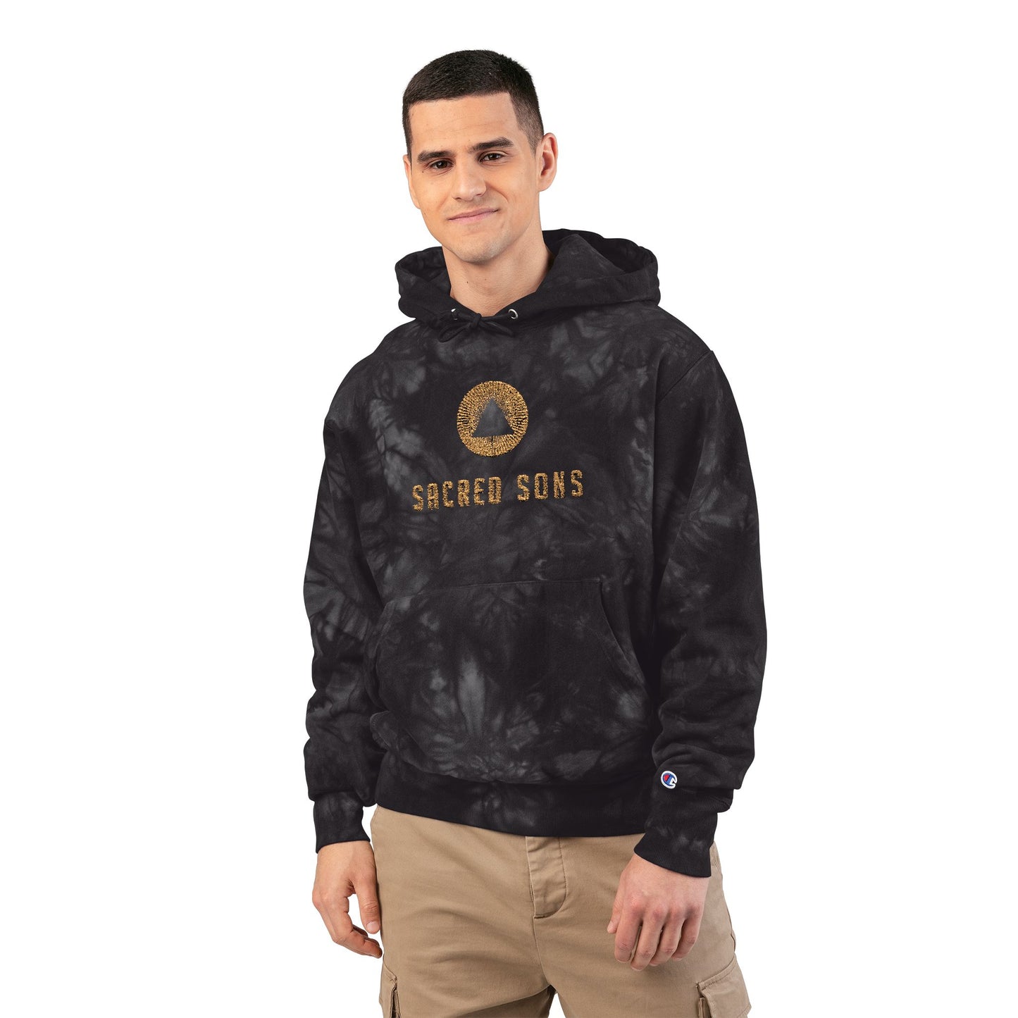 Embroidered Champion Tie-Dye Hoodie