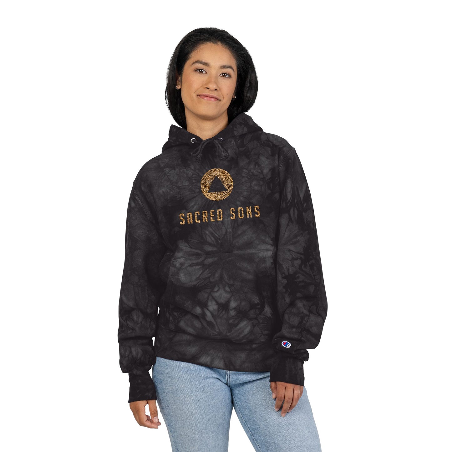 Embroidered Champion Tie-Dye Hoodie