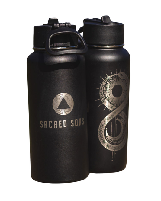 Sacred Sons Serpent Infinity Black Water Bottle